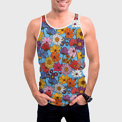 Майка-безрукавка мужская Ромашки-лютики, цвет: 3D-белый — фото 2