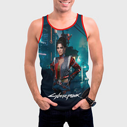 Майка-безрукавка мужская Panam cyberpunk 2077, цвет: 3D-красный — фото 2