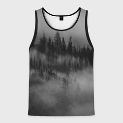 Майка-безрукавка мужская Туманный лес - природа, цвет: 3D-черный
