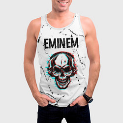 Майка-безрукавка мужская Eminem ЧЕРЕП Потертости, цвет: 3D-белый — фото 2