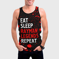 Майка-безрукавка мужская Eat Sleep Rayman Legends Repeat Брызги, цвет: 3D-черный — фото 2
