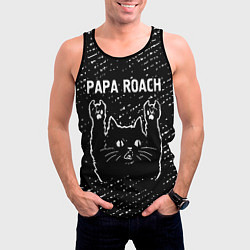 Майка-безрукавка мужская Papa Roach Rock Cat, цвет: 3D-черный — фото 2