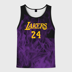 Майка-безрукавка мужская Lakers 24 фиолетовое пламя, цвет: 3D-черный