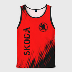 Майка-безрукавка мужская SKODA Skoda Абстракция, цвет: 3D-черный
