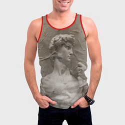 Майка-безрукавка мужская Микеланджело Буонарроти Давид Пост-арт Michelangel, цвет: 3D-красный — фото 2
