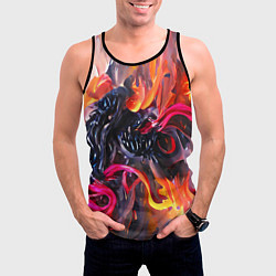 Майка-безрукавка мужская Уроборос в огне, цвет: 3D-черный — фото 2