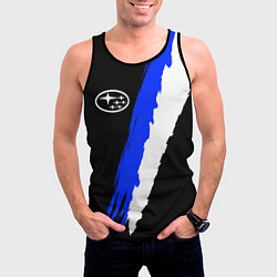 Майка-безрукавка мужская СУБАРУ - Две линии, цвет: 3D-черный — фото 2