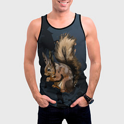 Майка-безрукавка мужская Милая белочка, цвет: 3D-черный — фото 2
