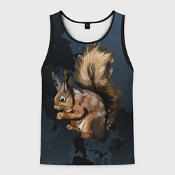 Майка-безрукавка мужская Милая белочка, цвет: 3D-черный