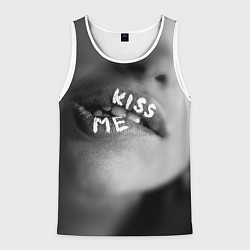 Майка-безрукавка мужская Kiss- me, цвет: 3D-белый