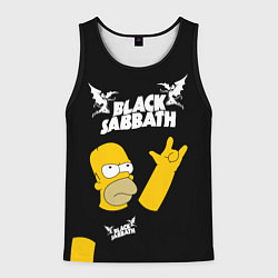 Майка-безрукавка мужская Black Sabbath Гомер Симпсон Simpsons, цвет: 3D-черный