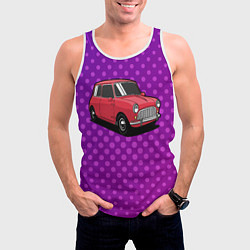 Майка-безрукавка мужская Маленькая красная машина, цвет: 3D-белый — фото 2