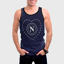 Майка-безрукавка мужская Лого Napoli в сердечке на фоне мячей, цвет: 3D-черный — фото 2