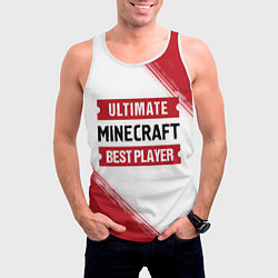 Майка-безрукавка мужская Minecraft: таблички Best Player и Ultimate, цвет: 3D-белый — фото 2