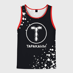 Майка-безрукавка мужская Тараканы текстура на черном фоне, цвет: 3D-красный