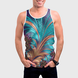 Майка-безрукавка мужская Floral composition Цветочная композиция, цвет: 3D-белый — фото 2