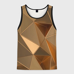 Майка-безрукавка мужская Золотые 3D треугольники, цвет: 3D-черный