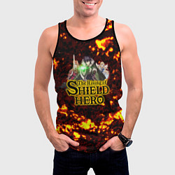 Майка-безрукавка мужская The Rising of the Shield Hero персонажи на фоне че, цвет: 3D-черный — фото 2