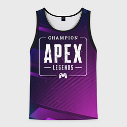 Майка-безрукавка мужская Apex Legends Gaming Champion: рамка с лого и джойс, цвет: 3D-черный