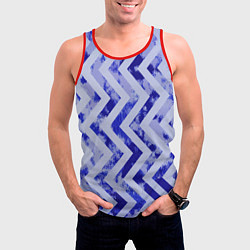 Майка-безрукавка мужская Динамичный летний узор Зигзаг, цвет: 3D-красный — фото 2