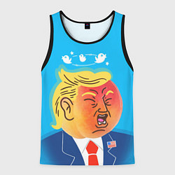 Майка-безрукавка мужская Дональд Трамп и Твиттер, цвет: 3D-черный