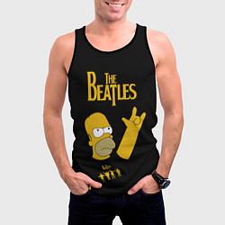 Майка-безрукавка мужская The Beatles Гомер Симпсон Рокер, цвет: 3D-черный — фото 2