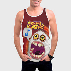 Майка-безрукавка мужская My singing monster, цвет: 3D-белый — фото 2