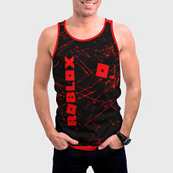 Майка-безрукавка мужская ROBLOX красный логотип, цвет: 3D-красный — фото 2