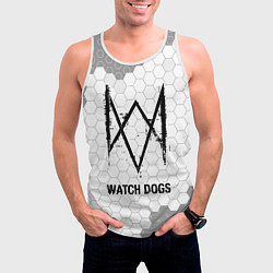 Майка-безрукавка мужская Watch Dogs Glitch на темном фоне FS, цвет: 3D-белый — фото 2