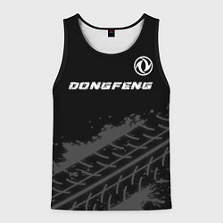 Майка-безрукавка мужская Dongfeng Speed на темном фоне со следами шин, цвет: 3D-черный