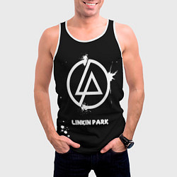 Майка-безрукавка мужская Linkin Park логотип краской, цвет: 3D-белый — фото 2