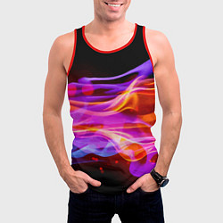 Майка-безрукавка мужская Abstract colorful waves, цвет: 3D-красный — фото 2