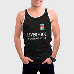 Майка-безрукавка мужская Liverpool ливерпуль чёрточки, цвет: 3D-белый — фото 2