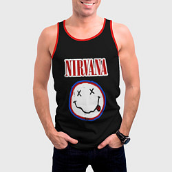 Майка-безрукавка мужская Nirvana гранж, цвет: 3D-красный — фото 2