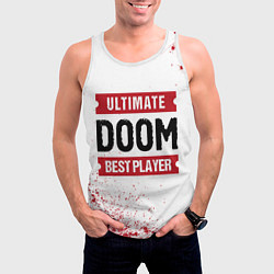 Майка-безрукавка мужская Doom: красные таблички Best Player и Ultimate, цвет: 3D-белый — фото 2