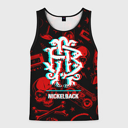Майка-безрукавка мужская Nickelback Rock Glitch, цвет: 3D-черный