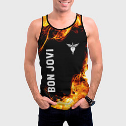 Майка-безрукавка мужская Bon Jovi и Пылающий Огонь, цвет: 3D-черный — фото 2