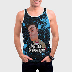 Майка-безрукавка мужская Hello Neighbor Привет сосед Ник Рот, цвет: 3D-белый — фото 2