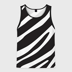 Майка-безрукавка мужская Анималистичный рисунок зебра, цвет: 3D-черный