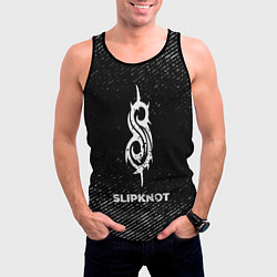 Майка-безрукавка мужская Slipknot с потертостями на темном фоне, цвет: 3D-черный — фото 2