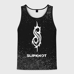Майка-безрукавка мужская Slipknot с потертостями на темном фоне, цвет: 3D-черный