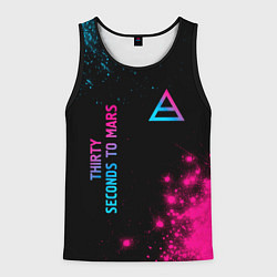 Майка-безрукавка мужская Thirty Seconds to Mars Neon Gradient, цвет: 3D-черный