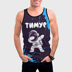 Майка-безрукавка мужская Тимур космонавт даб, цвет: 3D-черный — фото 2