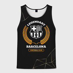 Майка-безрукавка мужская Barcelona - legendary football club на темном фоне, цвет: 3D-черный