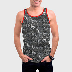 Майка-безрукавка мужская Темно серый графитовый с текстурой камня, цвет: 3D-красный — фото 2