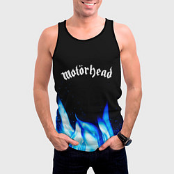 Майка-безрукавка мужская Motorhead blue fire, цвет: 3D-черный — фото 2
