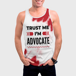 Майка-безрукавка мужская Trust me Im advocate white, цвет: 3D-белый — фото 2