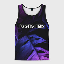 Майка-безрукавка мужская Foo Fighters neon monstera, цвет: 3D-черный