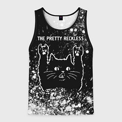 Майка-безрукавка мужская Группа The Pretty Reckless и рок кот, цвет: 3D-черный