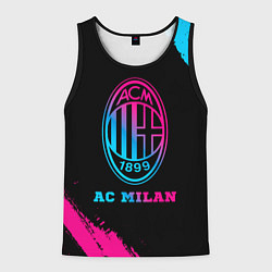 Майка-безрукавка мужская AC Milan - neon gradient, цвет: 3D-черный